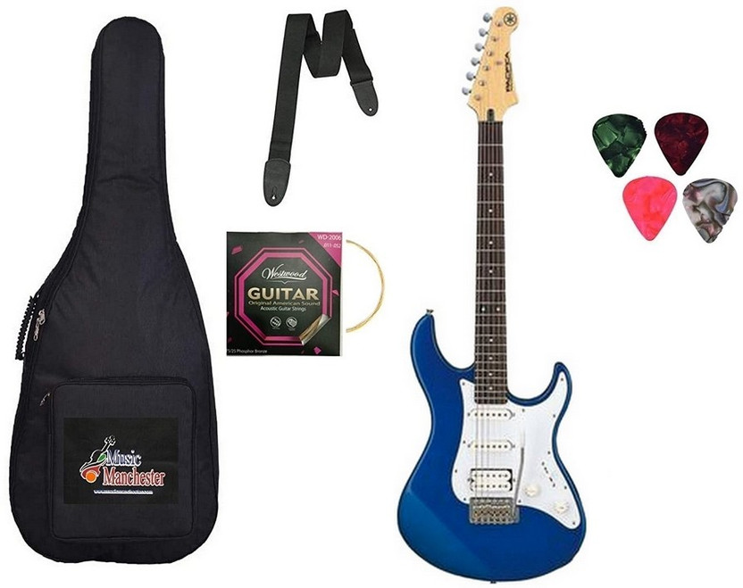 YAMAHA PACIFICA012 Electric Guitar, Dark Blue Metallic Combo Pack Solid Body Electric Guitar(Metalic Blue)
