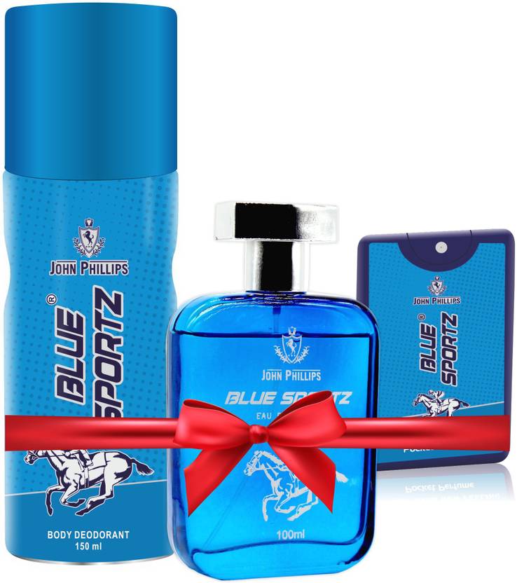 Buy John Phillips Blue Sports Perfume & Blue Gas Deo & Blue Sportz