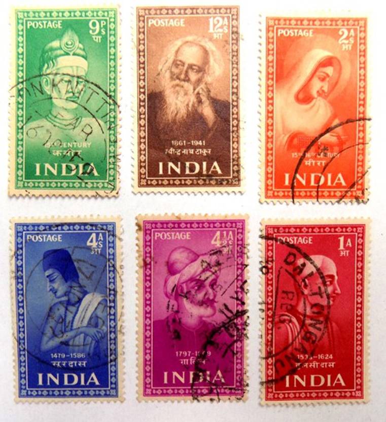 Hariom 6 INDIAN SAINT & LEADER RARE STAMP TICKET FOR BEST COLLECTION VERY RARE SET Stamp Album