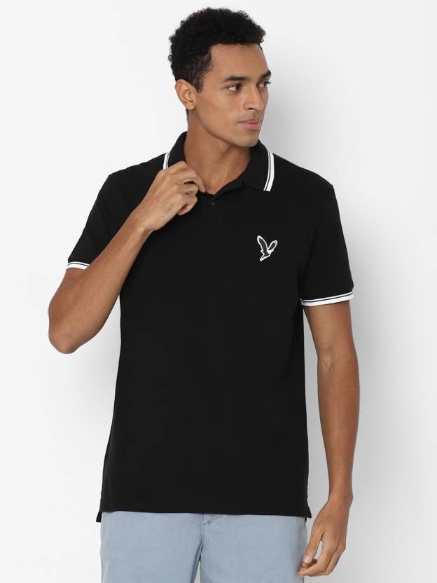 american eagle black polo shirts for men