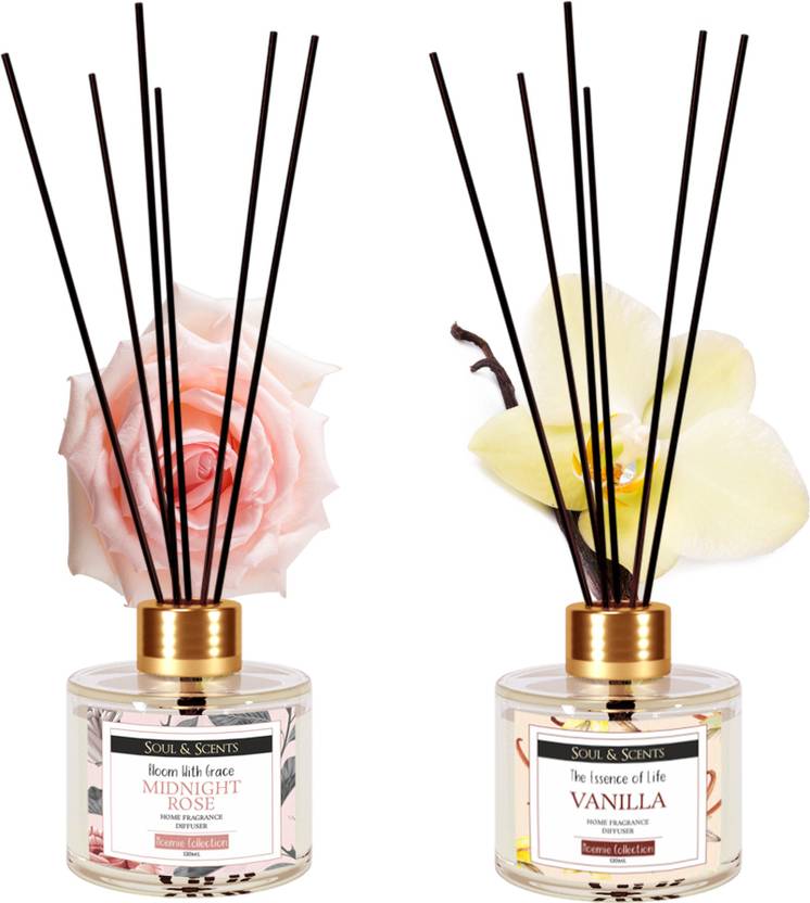 Soul & Scents Vanilla, Rose Diffuser Set, Aroma Oil Price in India