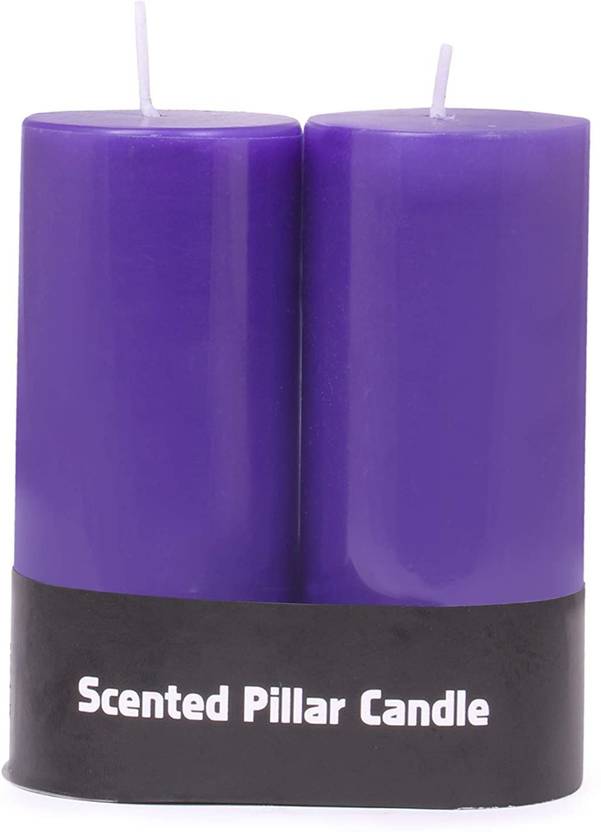 FStyler Lavender Smokeless Scented Mini Pillar Candle Set Scented