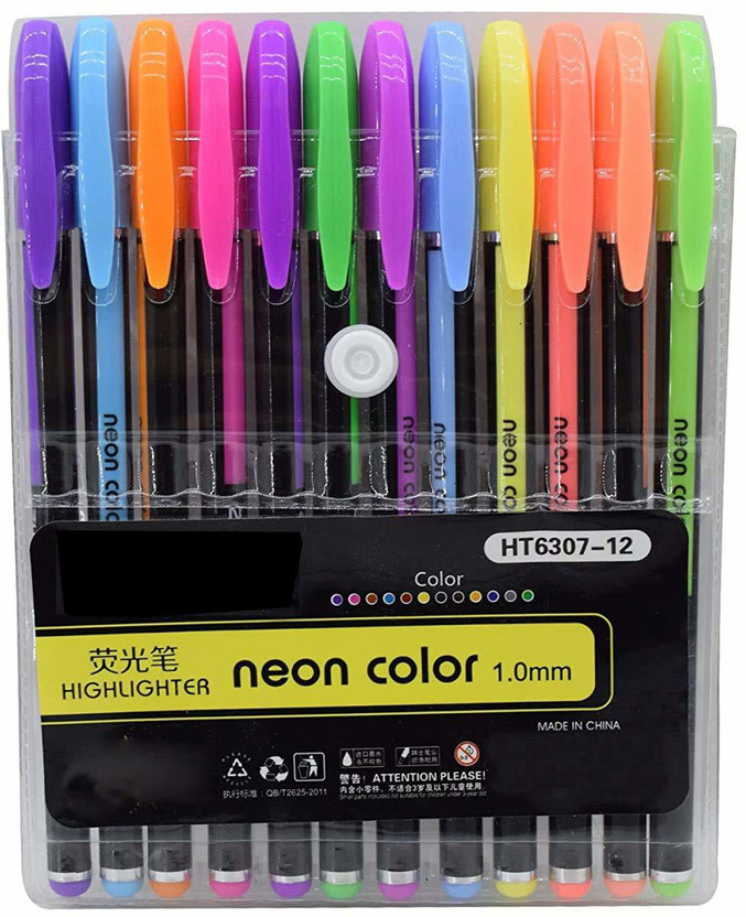 Levin Levin neon Gel Pens Set 12 Color Gel Pens,Highlighter, Neon Pens Set Good Gift For Coloring Kids Sketching Painting Drawing (Highlighter gel pen) Gel Pen(Pack of 12, Ink Color - Multicolor) - Flipkart Deal