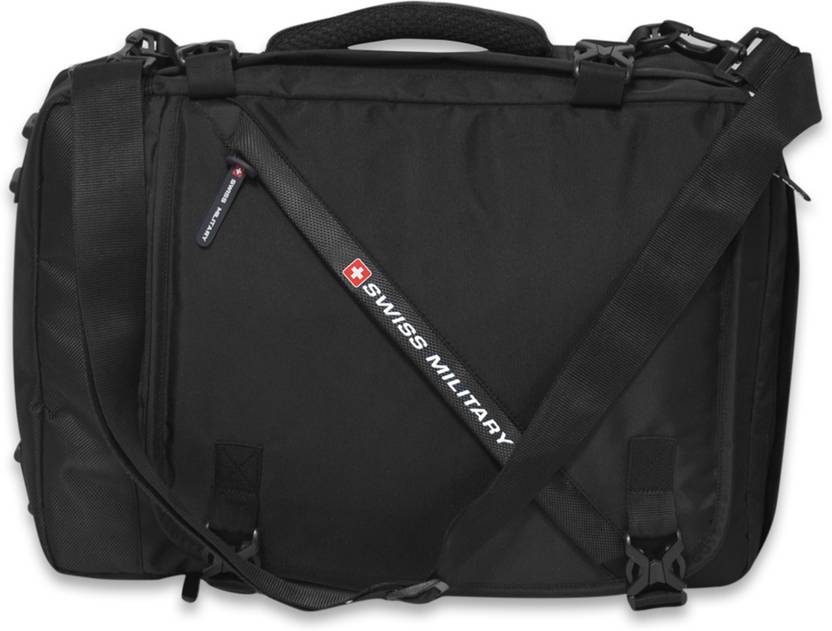 SWISS MILITARY Multi Purpose Backpack Cum Sling Bag (LBP88) 14 L Laptop Backpack Black Price