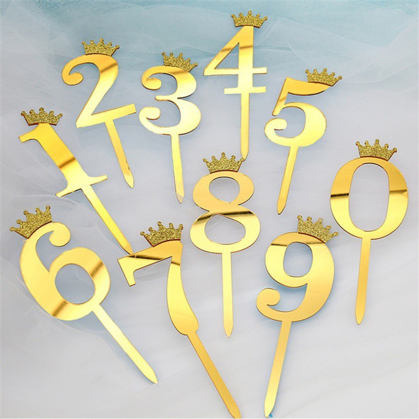 MOREL ‘0 TO 9’ NUMBERS CAKE TOPPER / CAKE DECORATION ITEM / SPECIAL CAKE DECORATION FOR KIDS WIFE HUSBAND FRIEND COUSIN - PACK OF 10
