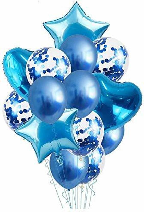 Flipkart.com | SOI Solid Blue Confetti Balloons Bouquet ...