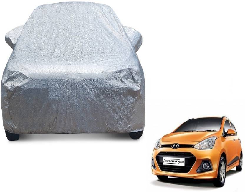 MOCKHE Car Cover For Hyundai Grand i10 (With Mirror Pockets) Price in