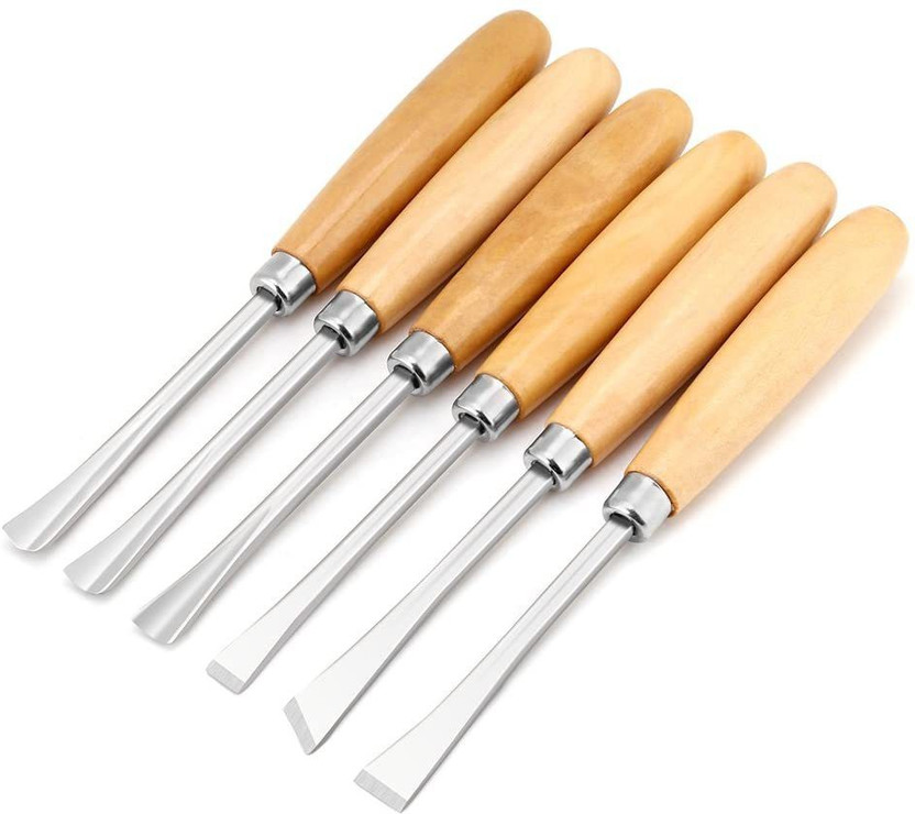 Gadariya King Good quality 6 Pcs Professional Wood Handle Carving Chisels Tools, Woodworking Sculpting Wood Carving Chisel Set for DIY Art Craft Clay Carpentry Combination Chisel Set(Pack of 6)