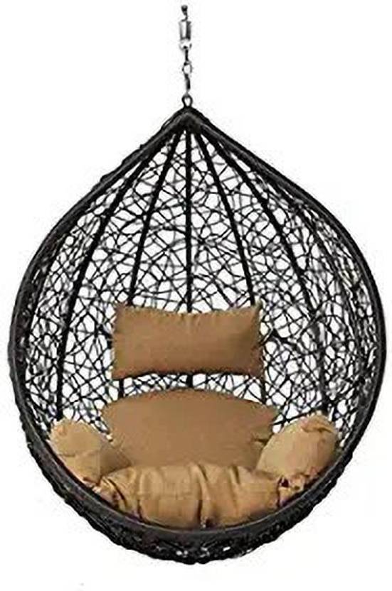 House of Pataudi Single Seater Swing Chair Without Stand For Adult Ceiling Hang Iron, Plastic