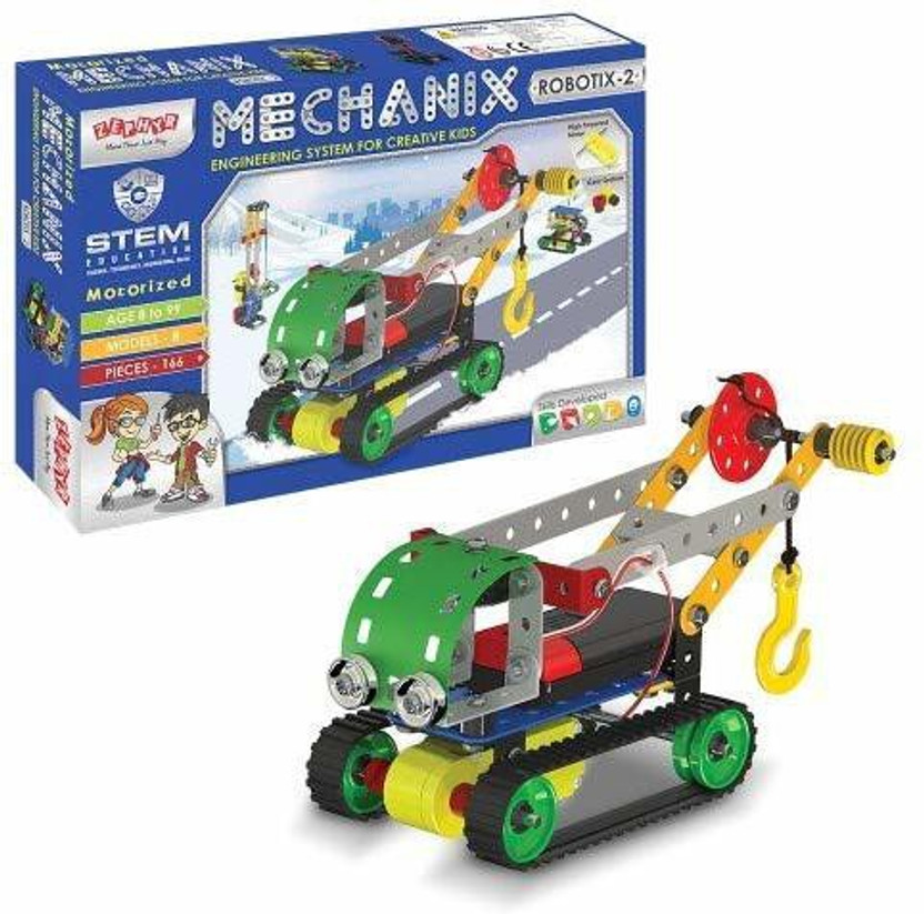 ZEPHYR Motorized Robotix Mechanix - 2 Engineering System For Creative Kids above 8 years.(Multicolor)