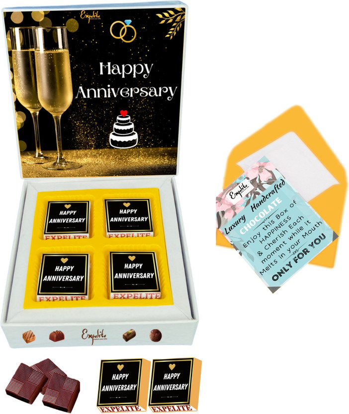 Expelite Chocolate gifts for Girlfriend - 4 pieces wrapped Chocolates I love You Box Combo Assorted Gift Box(Multicolor)