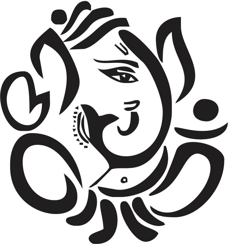 Artistic Media 60 cm Ganesh Ji Wall Sticker Self Adhesive Sticker Price