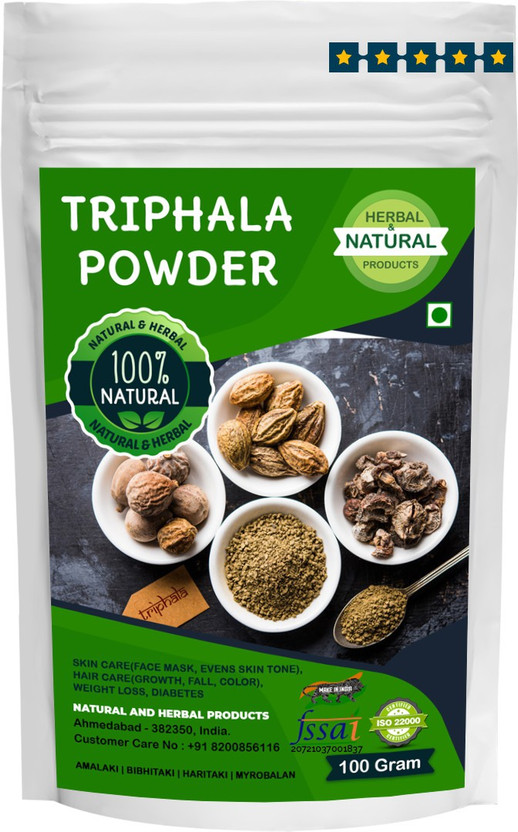 NATURAL AND HERBAL PRODUCTS Triphala Powder For Skin Care, Hair Care, Weight Loss, Diabetes,Immunity Booster(100 g)
