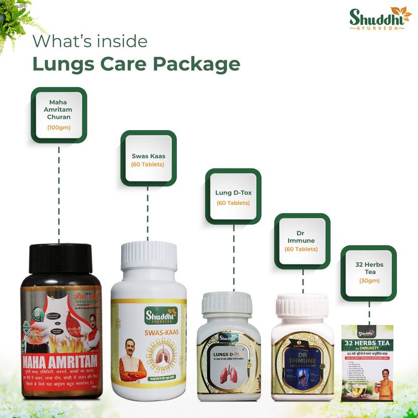 Shuddhi Ayurveda Lungs Care Package (Pack of 5 Products) Price in India