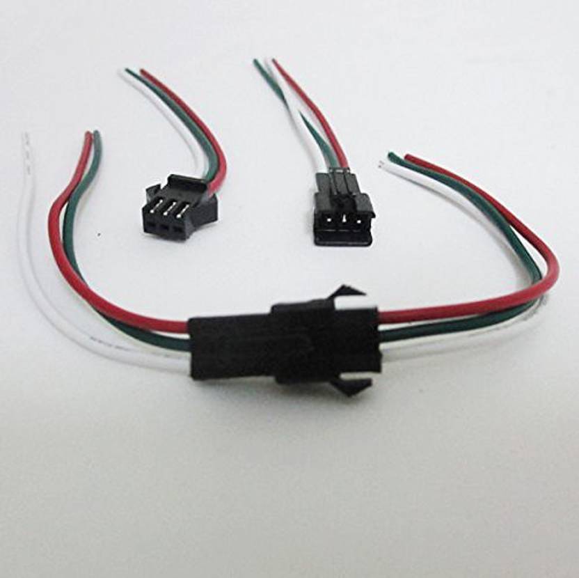samest 10 Pair JST SM 3 Pin Connectors For WS2812B WS2811 WS2812 LED Strip Female Male