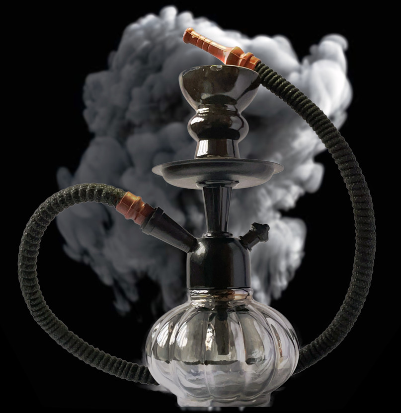 Misr Puff Fifty Shades of Grey Metallic Permanant Color Pot Shishah IRON TRAY 10 inch Iron, Borosilicate Glass Hookah(Grey, Silver, Black)