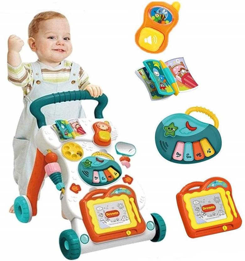 JIYANSH Sit to Stand Learning Music Walker Trolley with Educational Toy