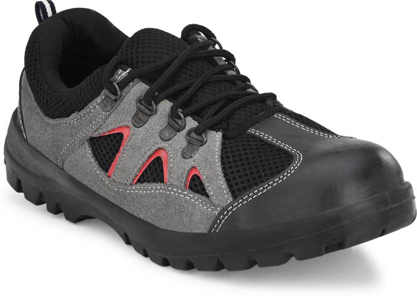 Kavacha Rhino Steel Toe Genuine Leather Safety Shoe (Grey) (IS 15298