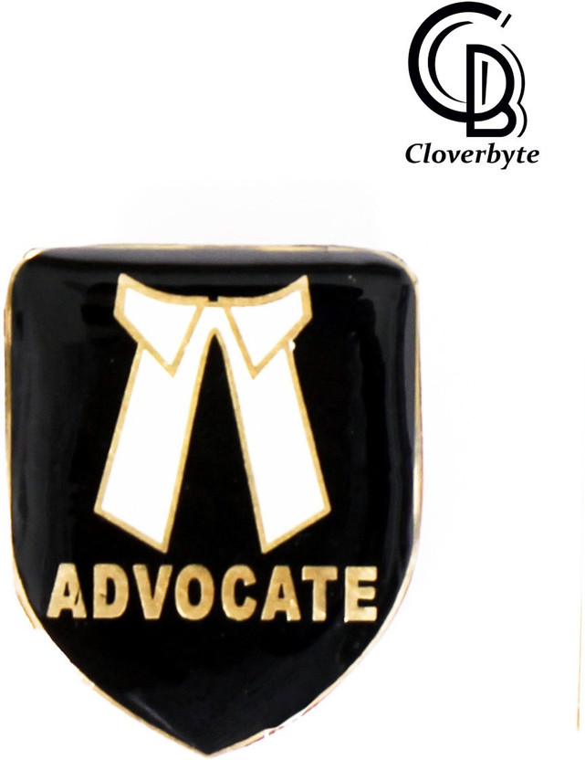 CLOVERBYTE Advocate Brooch pack of 1 Advocate Emblem Brooch(Black, Gold)