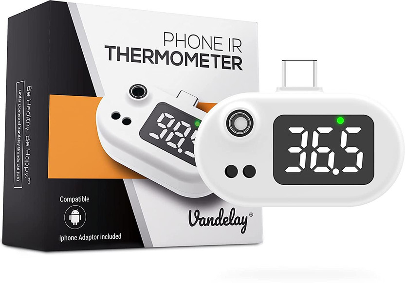 Vandelay VIT-801 Portable Infrared Thermometer (Powered by mobile) - Compatible with Android (C type) Thermometer(White)