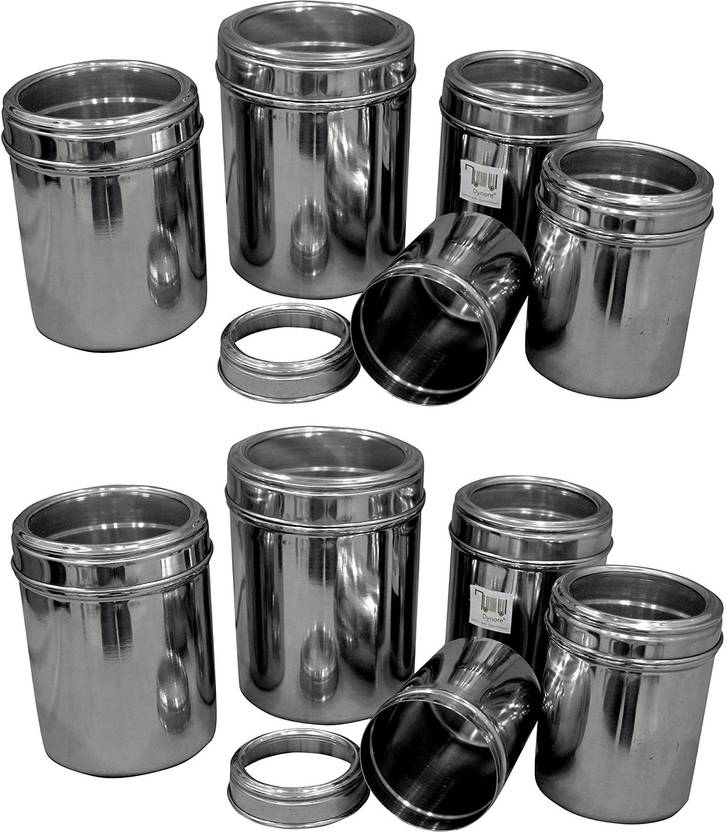 Dynore Stainless Steel Kitchen storage Canisters with see through lid