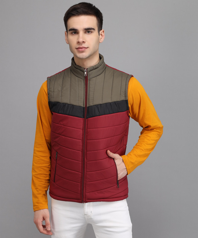 Half Sleeve Colorblock Men Jacket 
