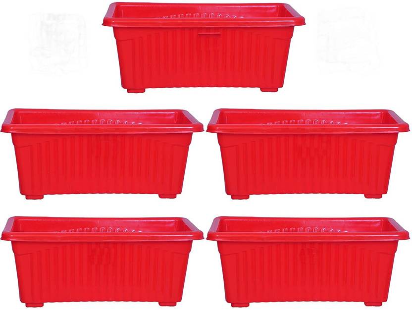 BGE Rectangular Plastic Pots for Plants, Jupiter Flower Pots for Home