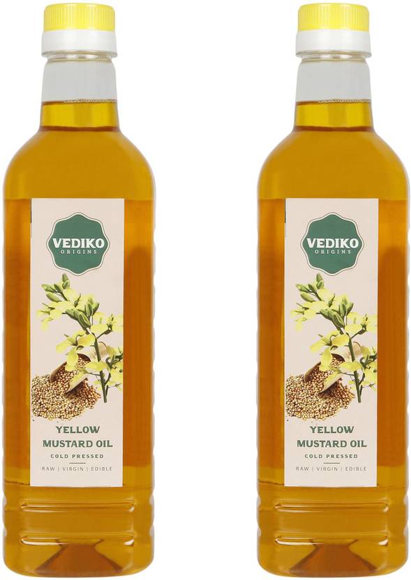 Vediko Origins Lakdi Ghani Yellow Mustard Oil Raw Virgin Edible Cold