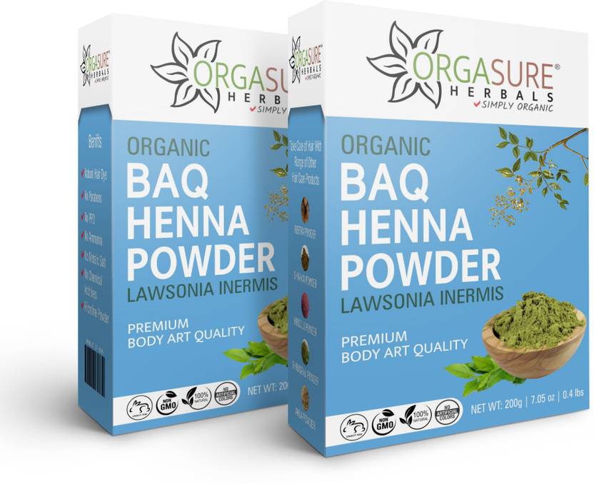 ORGASURE Natural Body Art Quality Henna Powder for Hair colour Pure