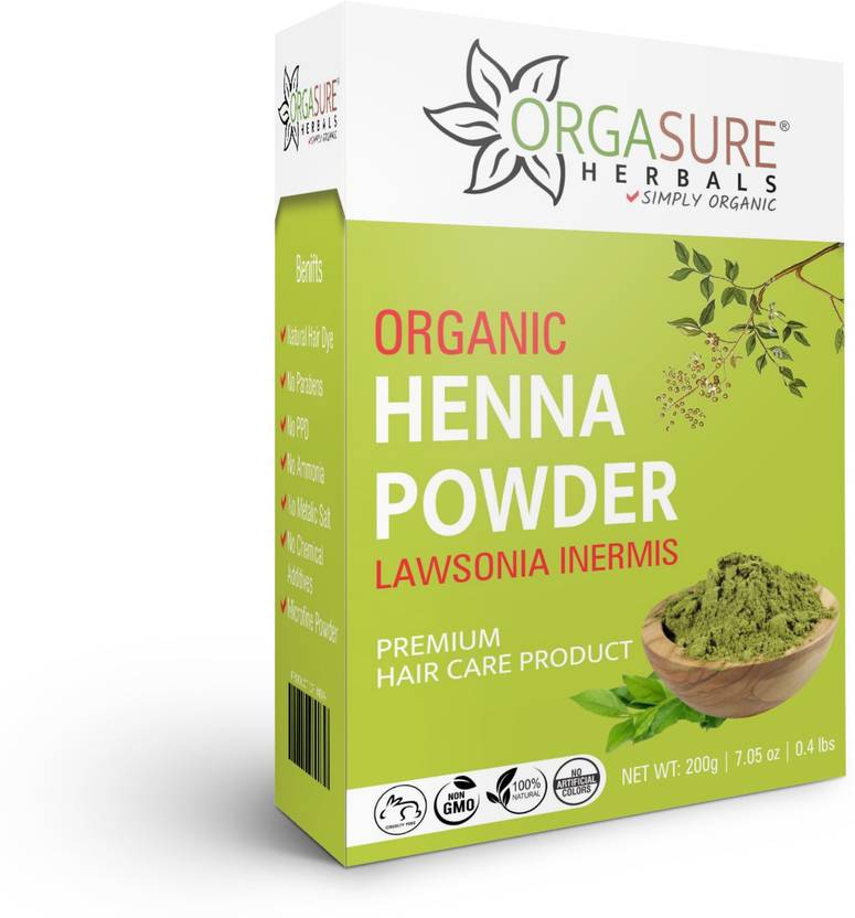 ORGASURE Natural Organic Henna Powder for Hair colour Pure Rajasthani
