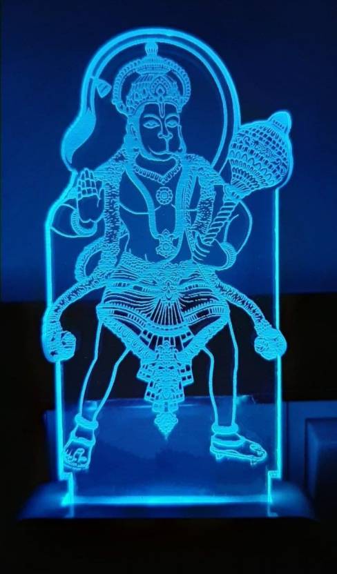 Lord Hanuman Ji 3D Multi Colour Night Lamp Price in India - Buy Lord ...