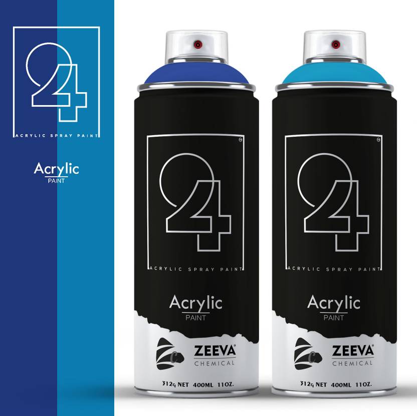 24 Acrylic Ultramarine Blue & Sky Blue Spray Paint 400 ml Price in