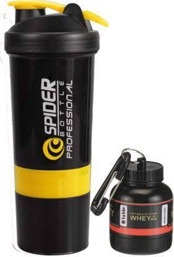 TRUE INDIAN Combo Of Unique Gym Shaker & whey Bottle/Protein Shaker For