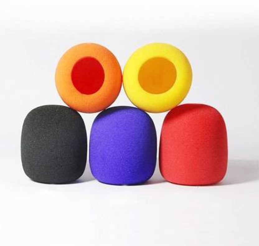 WON Studio Microphone Foam Mic Shield Cover Mic Foam Foam Mic Shield Cover Mic Foam (Black, Red, Yellow, Pink, Purple) Holder(Multicolor)
