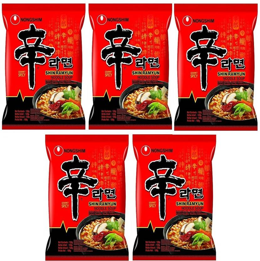 Nongshim Shin Ramyun Korean Style Instant Noodles 120gm*5GM(Pack Of 5