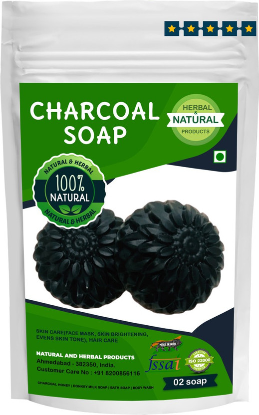 NATURAL NATURAL AND HERBAL PRODUCTS Charcoal Soap | Charcoal Honey | Donkey Milk Soap | Bath Soap | Body Wash For All Types of Skin, Skin Care(Face Mask, Skin Brightening, Evens Skin Tone) and Hair Care : 2 Soap(2 x 100 g) - Flipkart Deal