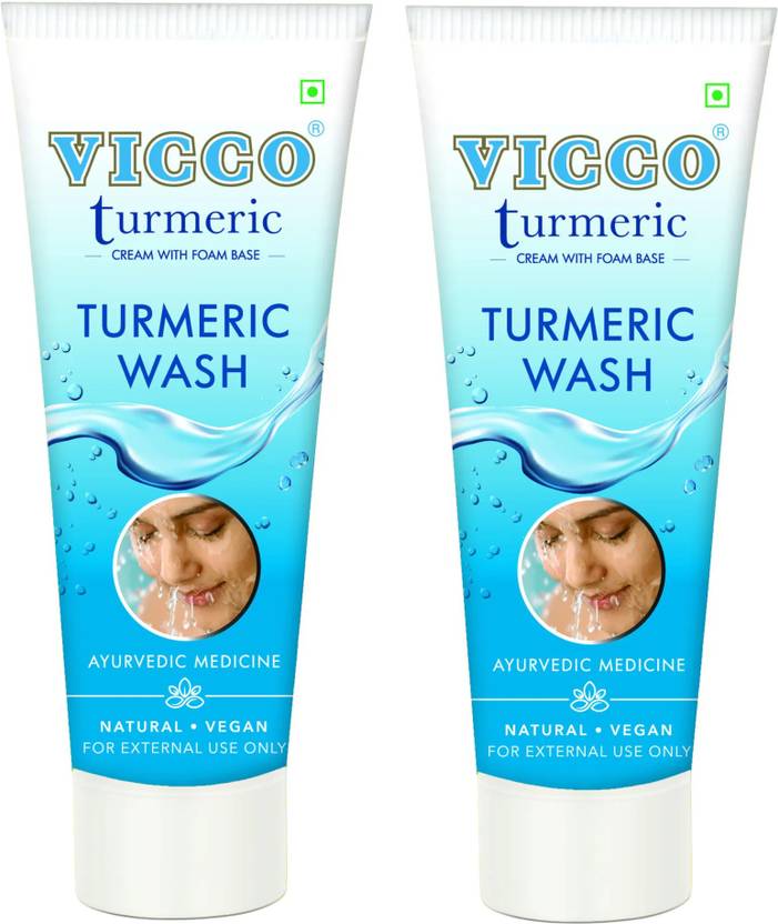VICCO Turmeric With Foam Base 15G PACK OF 2 (TRAVELLING SIZE) Face Wash