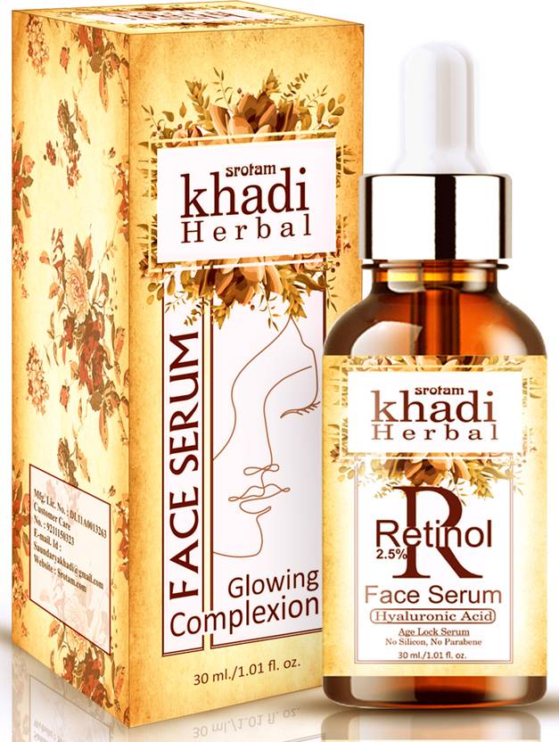 Srotam Khadi Herbal Retinol Face Serum Oil Free Skin Plumping