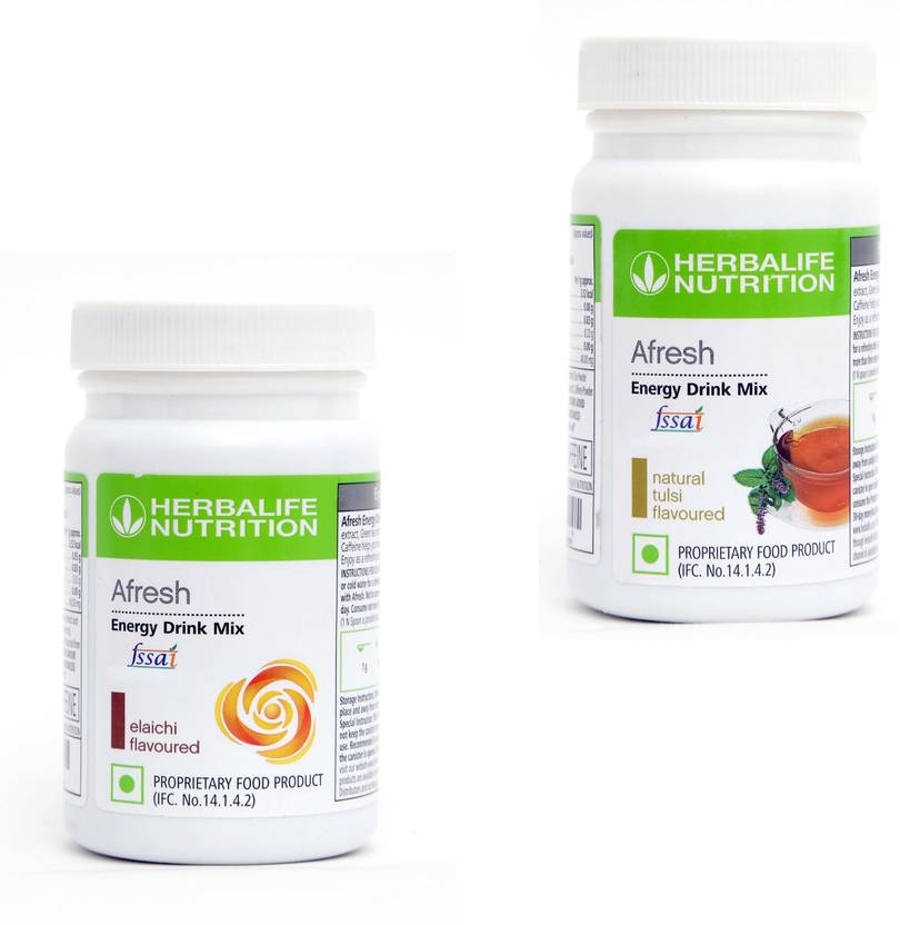 HERBALIFE Afresh Energy Drink Mix Elaichi & Tulsi FLavor With Green