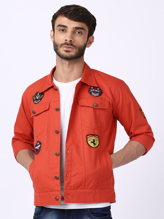 Full Sleeve Solid Men Denim Jacket 