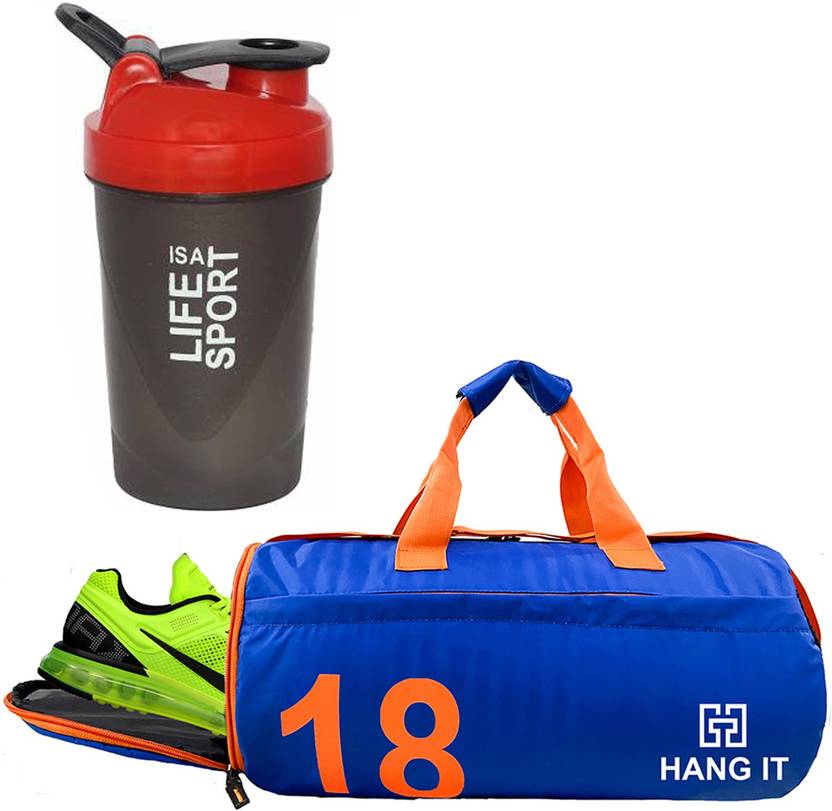 Hang It gym bag18 combo for men ll gym bag and Red bottle ll gym bag