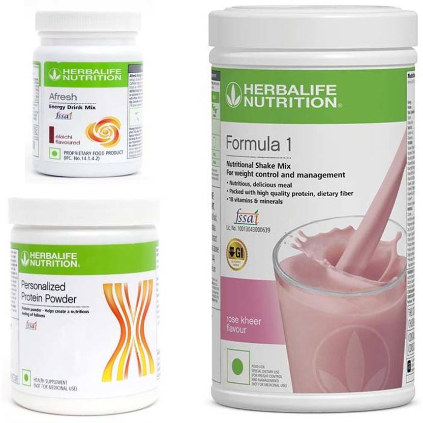 HERBALIFE Weight Loss Combo With Formula 1 Shake Mix Rose Kheer Flavor With Wit Protein Powder