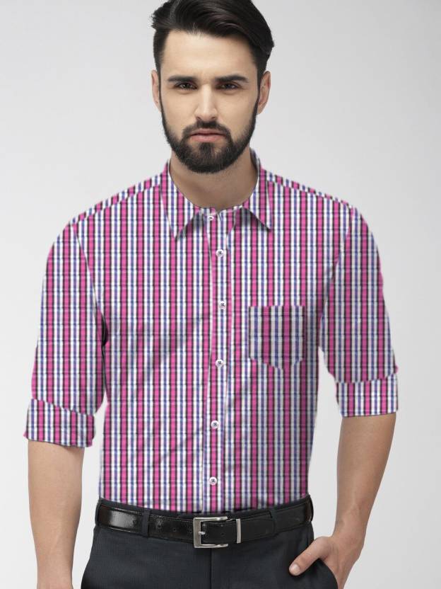 Cavenders Men Checkered Formal White, Pink Shirt - Buy Cavenders Men  Checkered Formal White, Pink Shirt Online at Best Prices in India |  