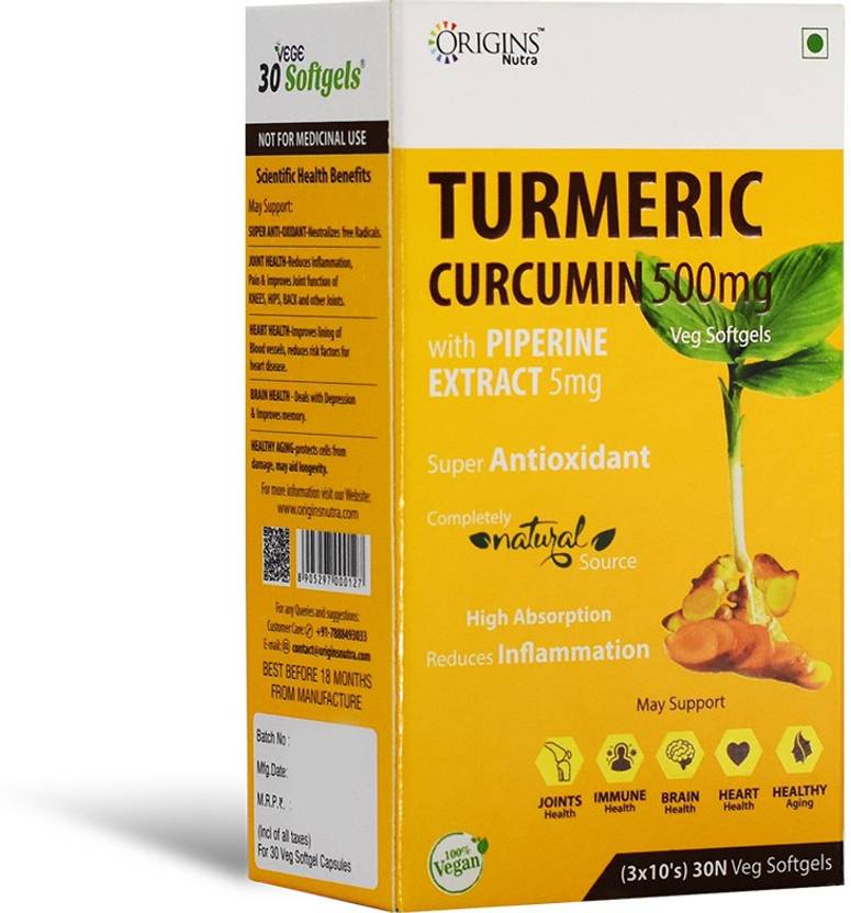 Origins Nutra Turmeric Curcumin with Piperine Extract Antioxidant
