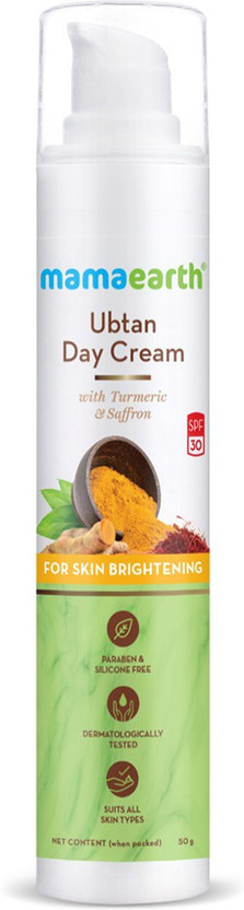 Mamaearth Ubtan Day Cream with SPF 30, with Turmeric & Saffron for Skin Brightening(50 g)