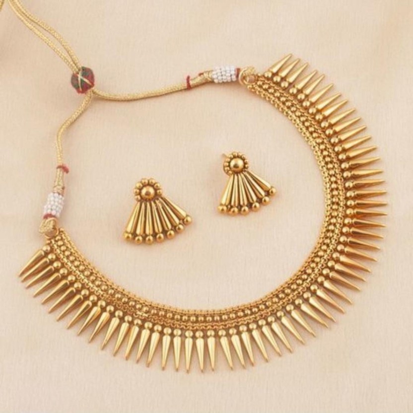 gold plated necklace set flipkart