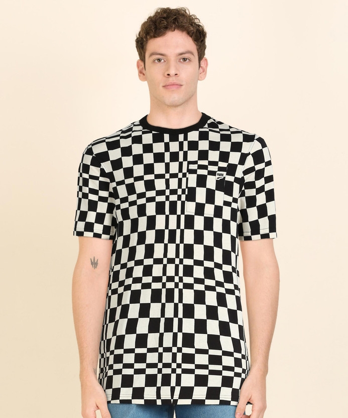 Checkerboard t shirt mens clearance