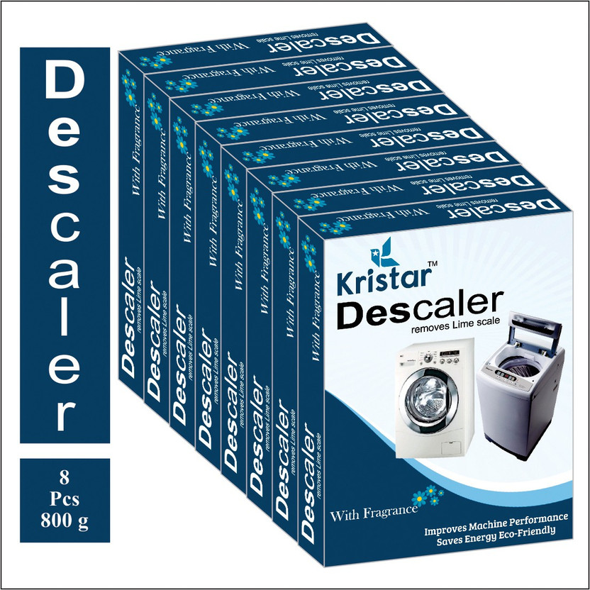 Kristar Washing Machine Tub/Drum cleaning Powder with Best appliance Descaler Technology for any fully automatic front/top load washing machine pack of 8 (800 gm). Detergent Powder (Lemon)(800 g)