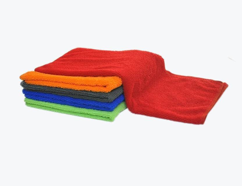 ShopiMoz Microfibre Cleaning Cloth Multicolor pack of 5 Wet and Dry