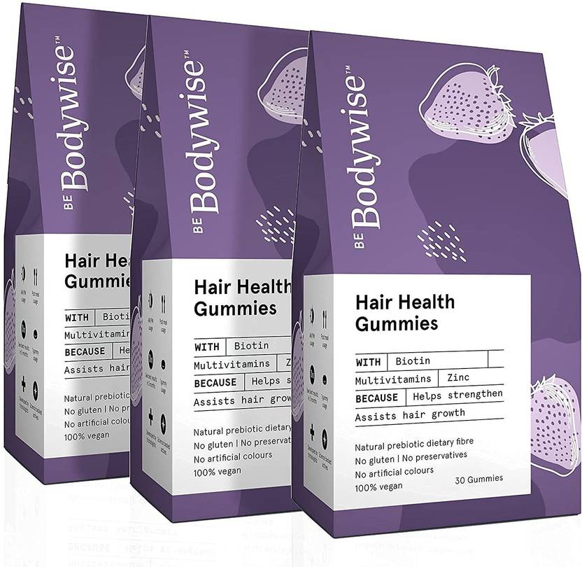 Bodywise Biotin Gummies for Hair Growth No Added Sugar Hair